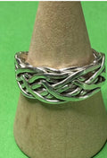 Hand made silver Celtic twist woven ring. Size P&1/2