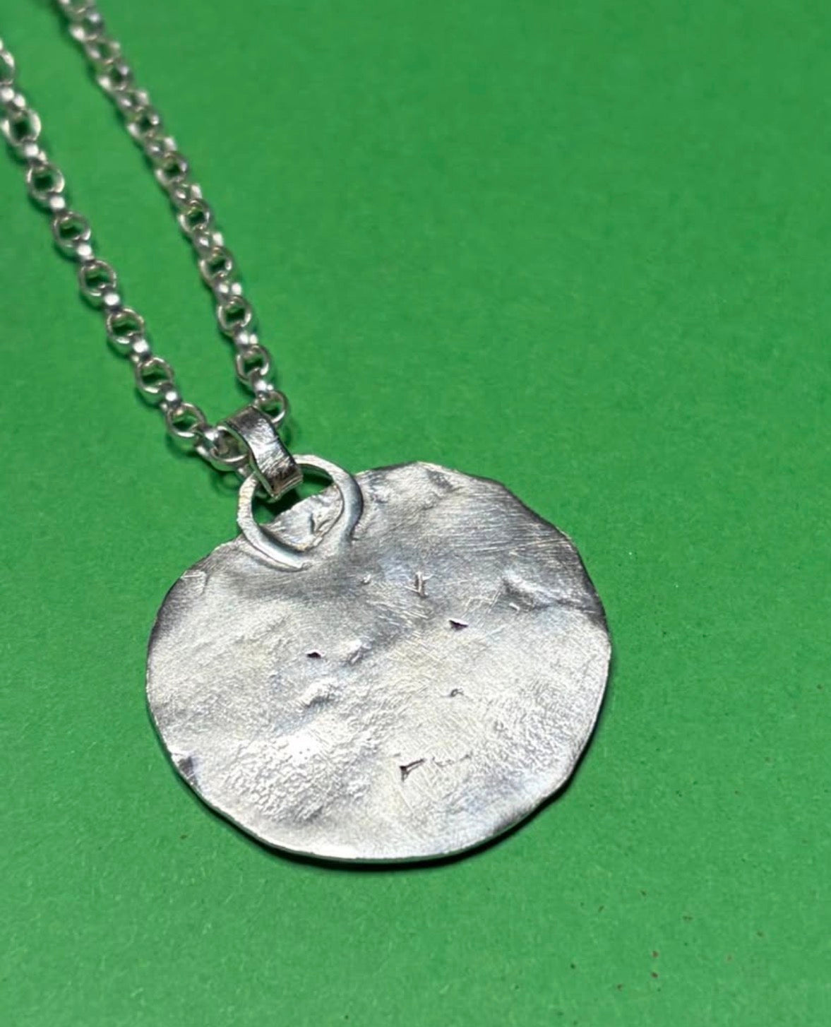 Handmade Sterling Silver pendant with copper Triskele. Choice of 18 or 20 inch chain