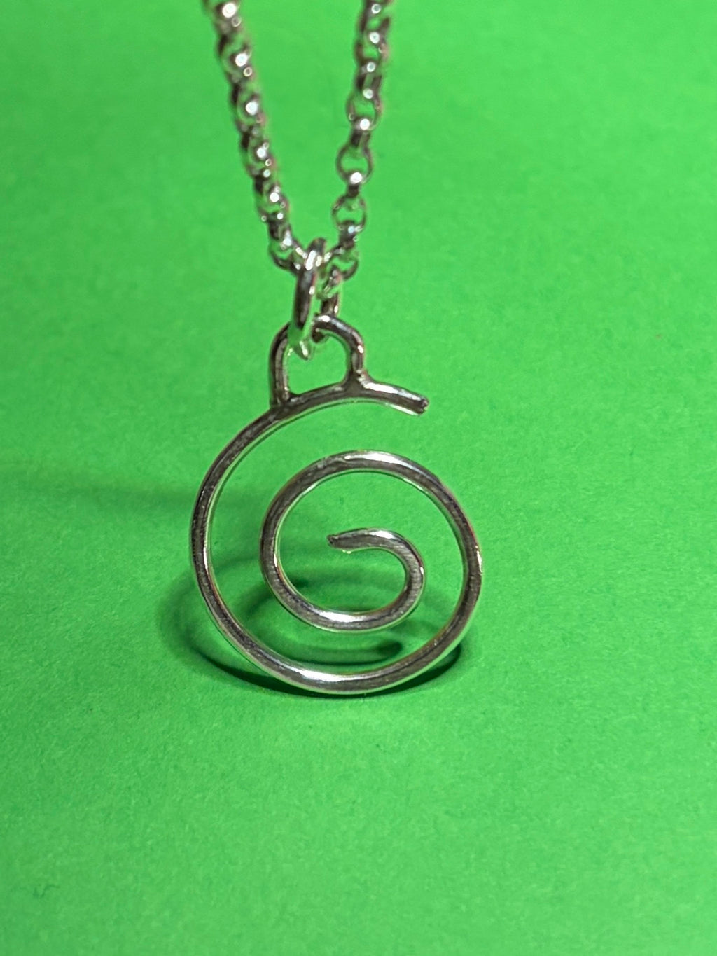 Handmade sterling silver Celtic spiral pendant on 18 or 20 inch chain