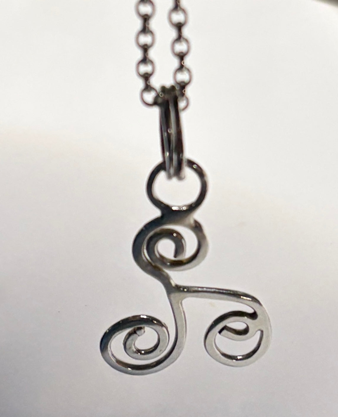 Handmade sterling silver Triskele pendant. 18inch or 20inch chain