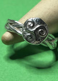Hand made silver Celtic twist with triskele ring. Size L