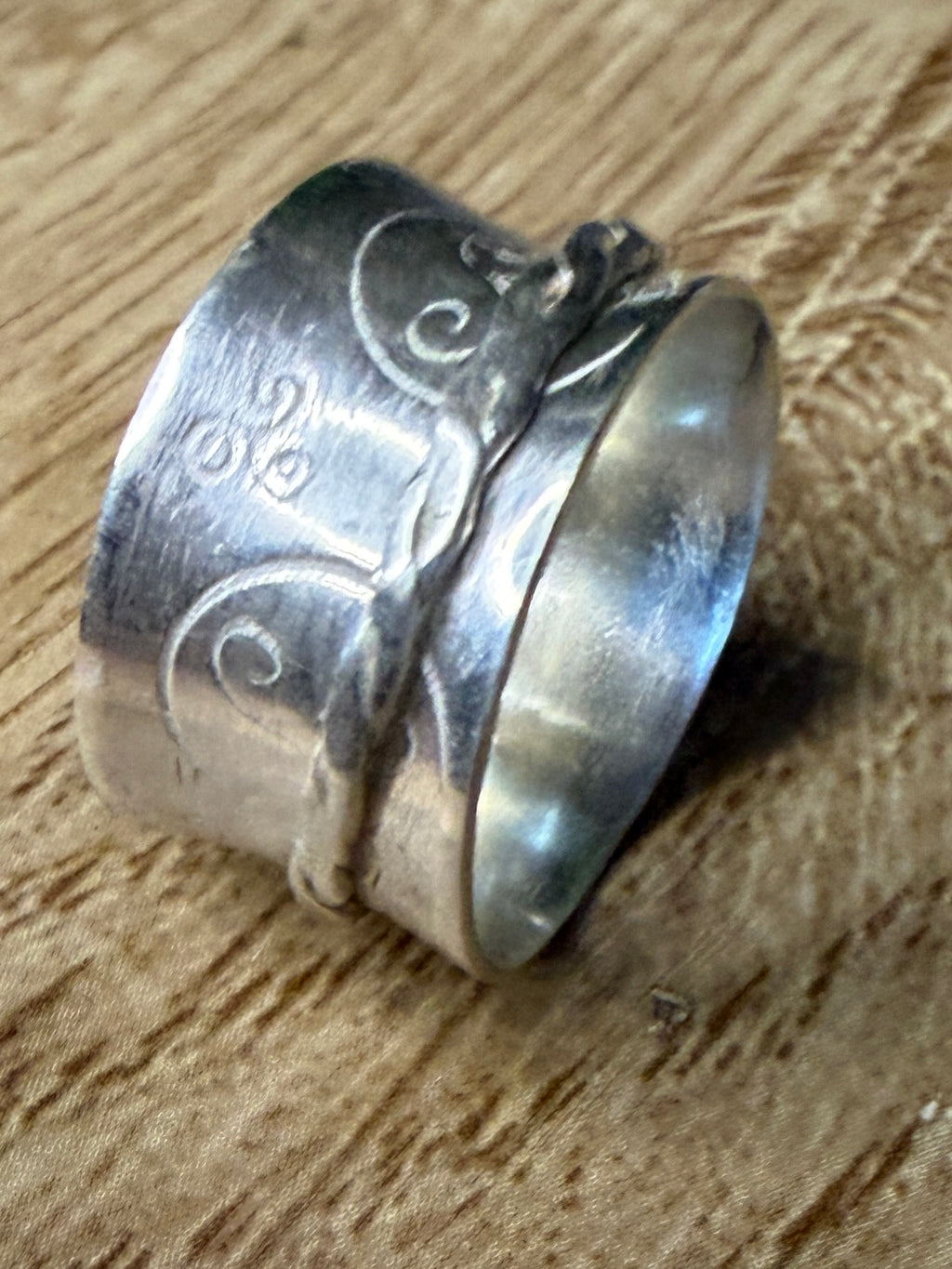 Handmade Sterling Silver Fidget Spinner ring size M