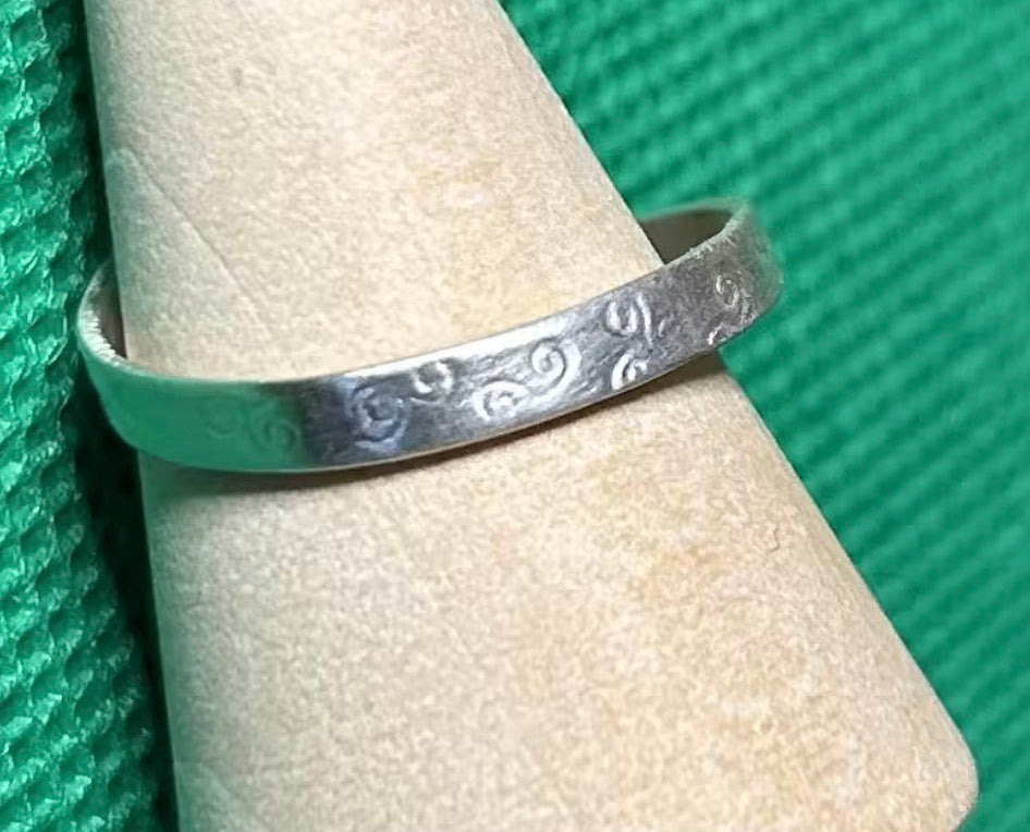 Hand made silver Celtic adjustable spiral ring.