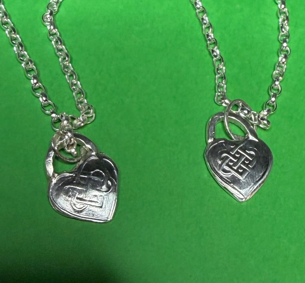 Handmade sterling silver Celtic heart small pendant