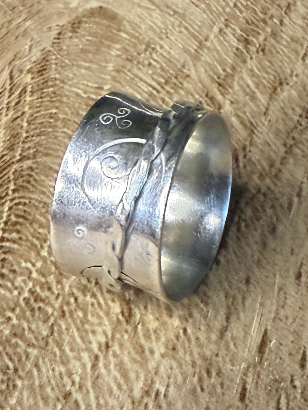 Handmade Sterling Silver Fidget Spinner ring size M