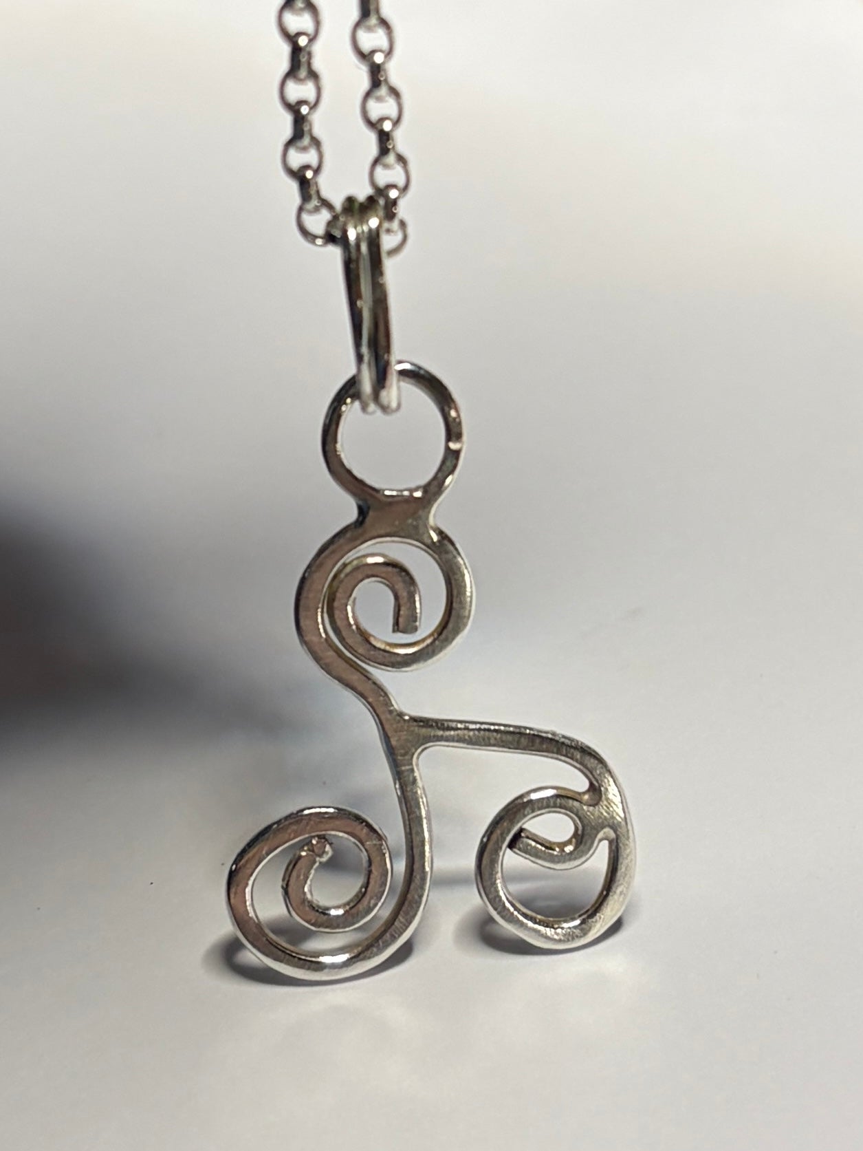 Handmade sterling silver Triskele pendant. 18inch or 20inch chain