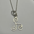 Handmade sterling silver Triskele pendant. 18inch or 20inch chain