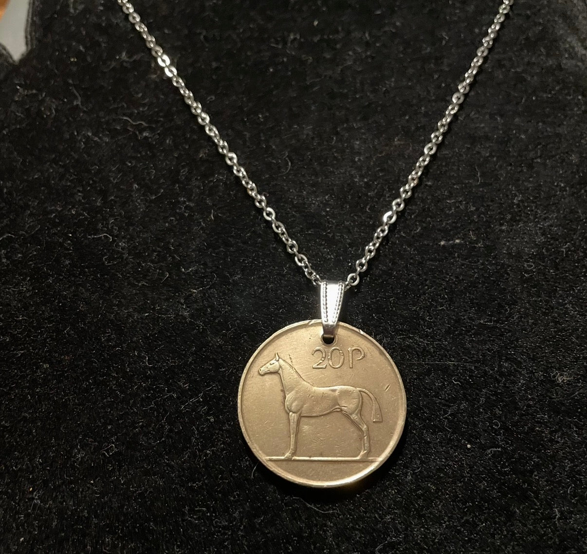Irish Decimal Coin Necklace 19.5 inch stainless steel. Various types