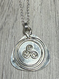 Handmade sterling silver Triskele pendant on a 20inch chain