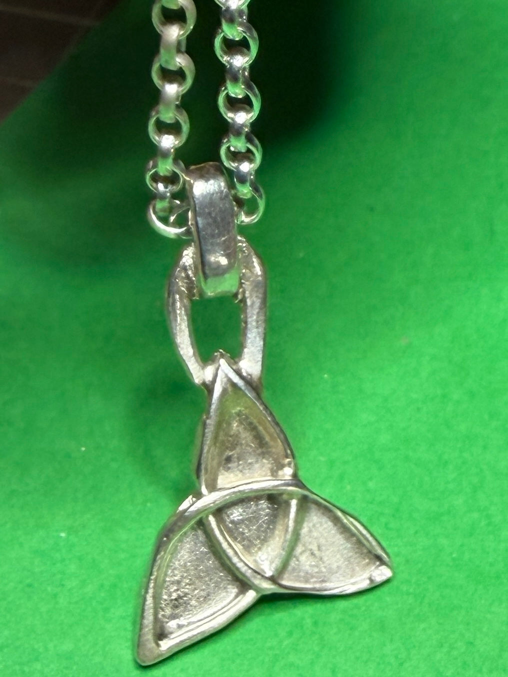 Handmade sterling silver and copper Celtic trinity pendant on 18 or 20 inch chain necklace