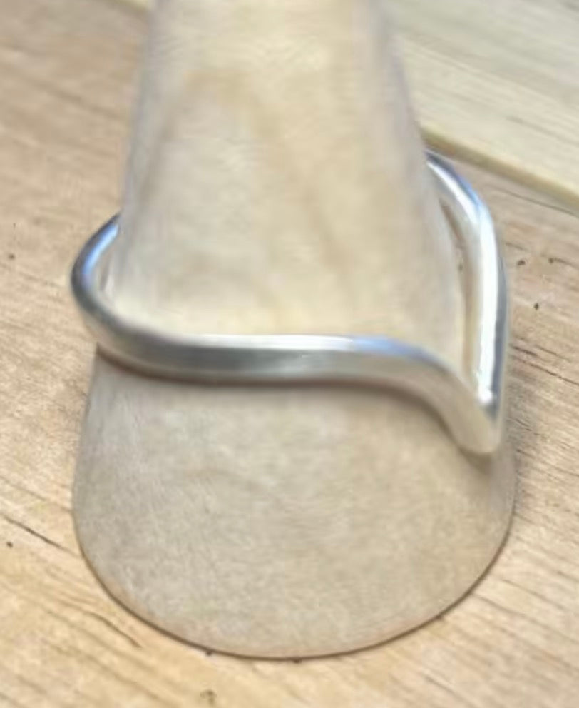 Hand made sterling silver wish bone ring. Size Q