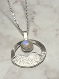 Sterling silver pendant with moonstone on an 18inch chain.