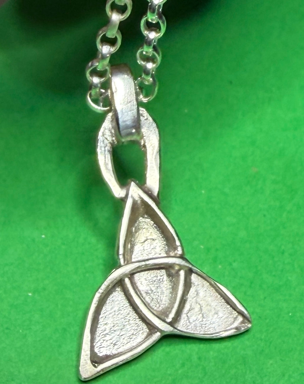 Handmade sterling silver and copper Celtic trinity pendant on 18 or 20 inch chain necklace