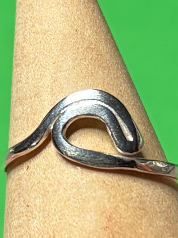 Handmade sterling silver wave ring