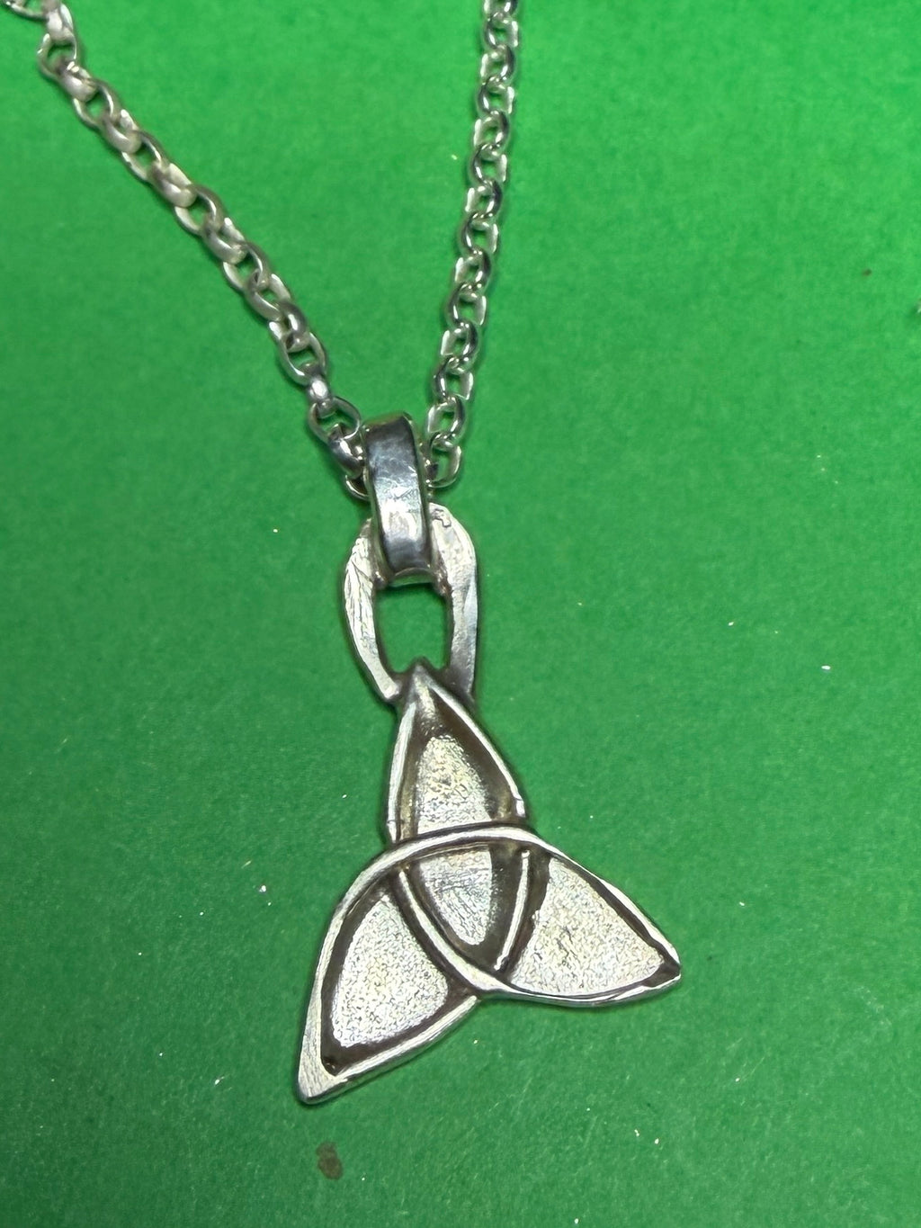 Handmade sterling silver and copper Celtic trinity pendant on 18 or 20 inch chain necklace