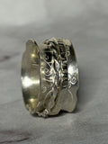 Handmade sterling silver fidget anti anxiety spinner ring. Size K