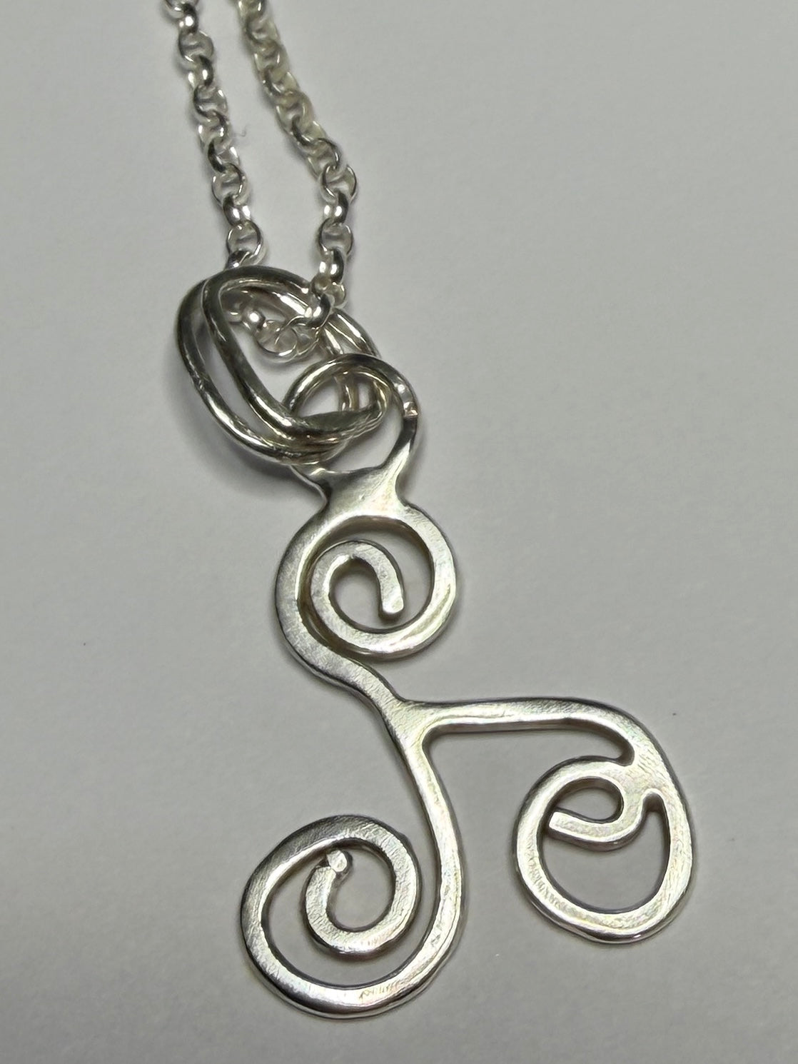 Handmade sterling silver Triskele pendant. 18inch or 20inch chain