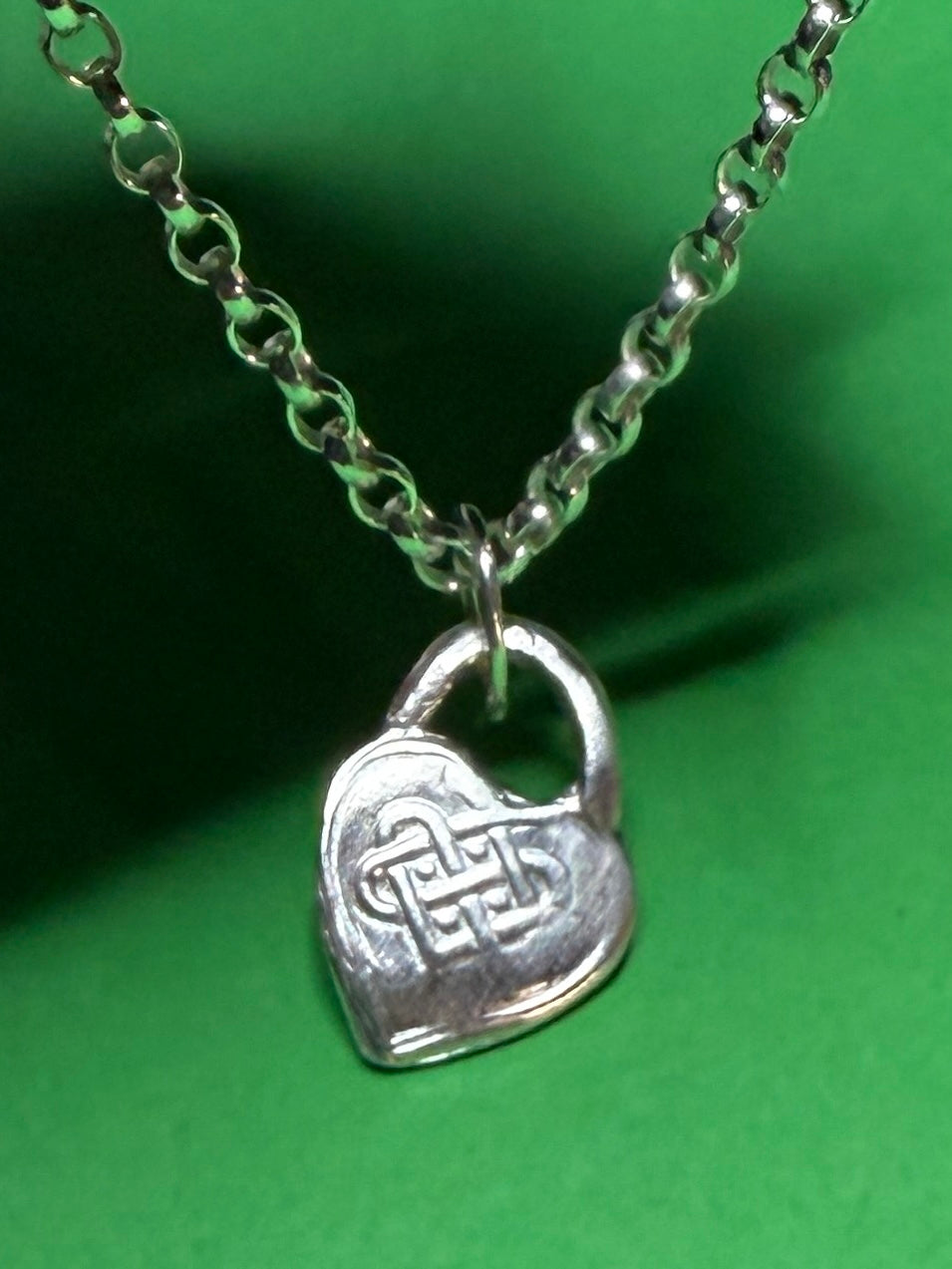 Handmade sterling silver Celtic heart small pendant