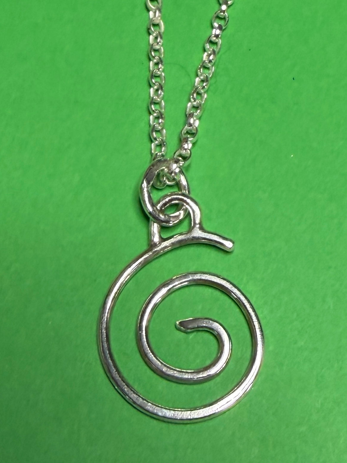 Handmade sterling silver Celtic spiral pendant on 18 or 20 inch chain
