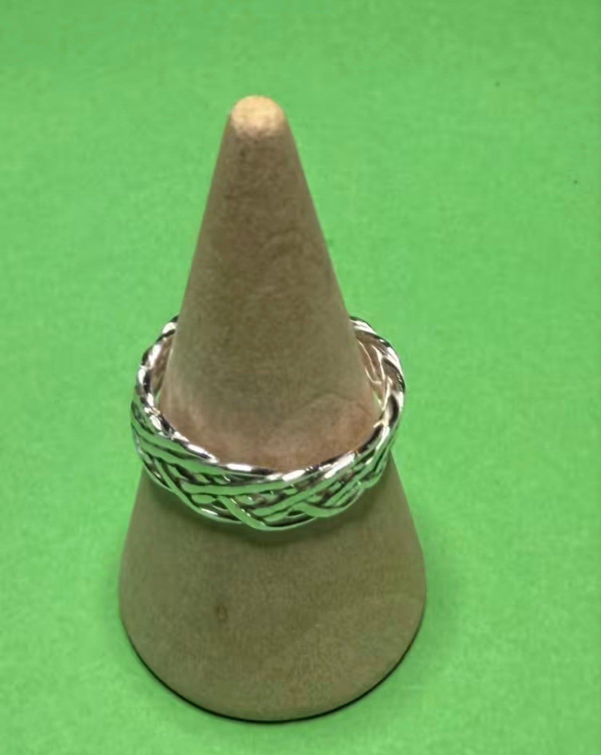 Hand made silver Celtic woven ring. Size M &1/2