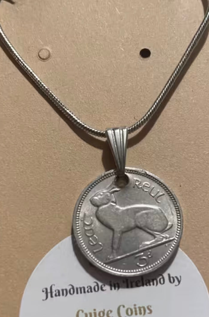 Irish Pre Decimal and Decimal Coin Necklace 18 inch. Multiple types available