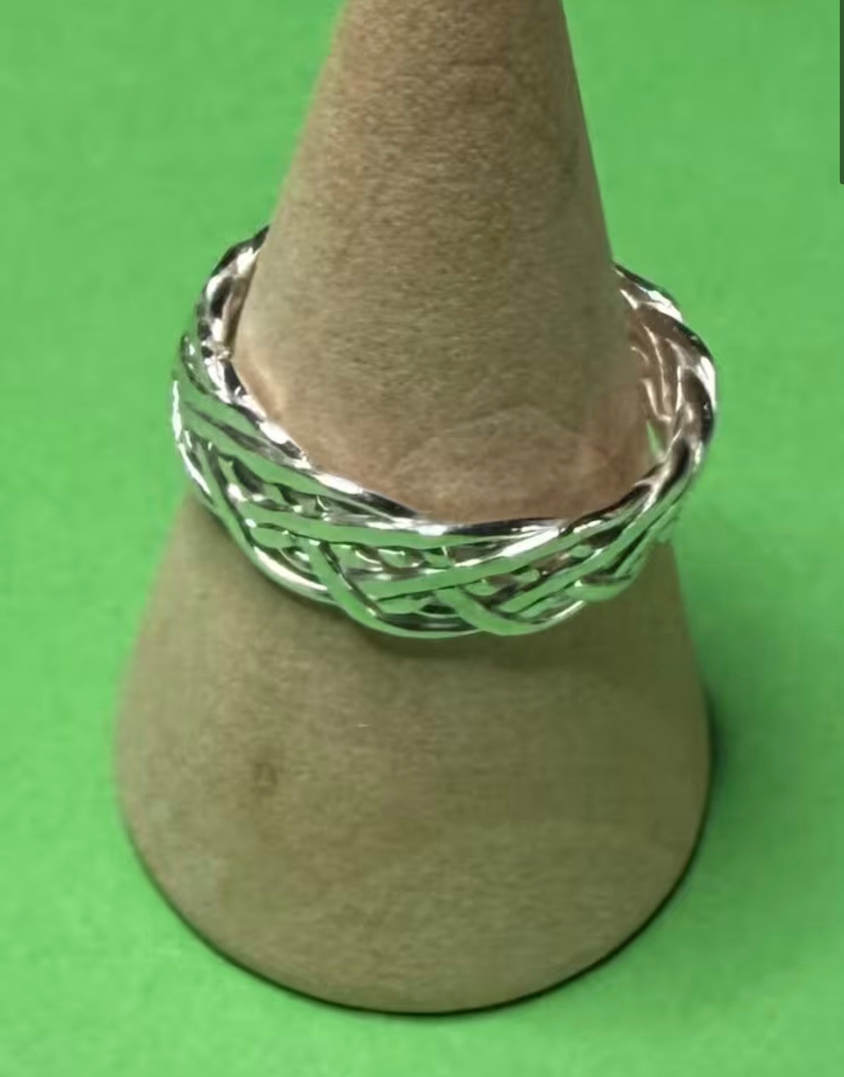 Hand made silver Celtic woven ring. Size M &1/2
