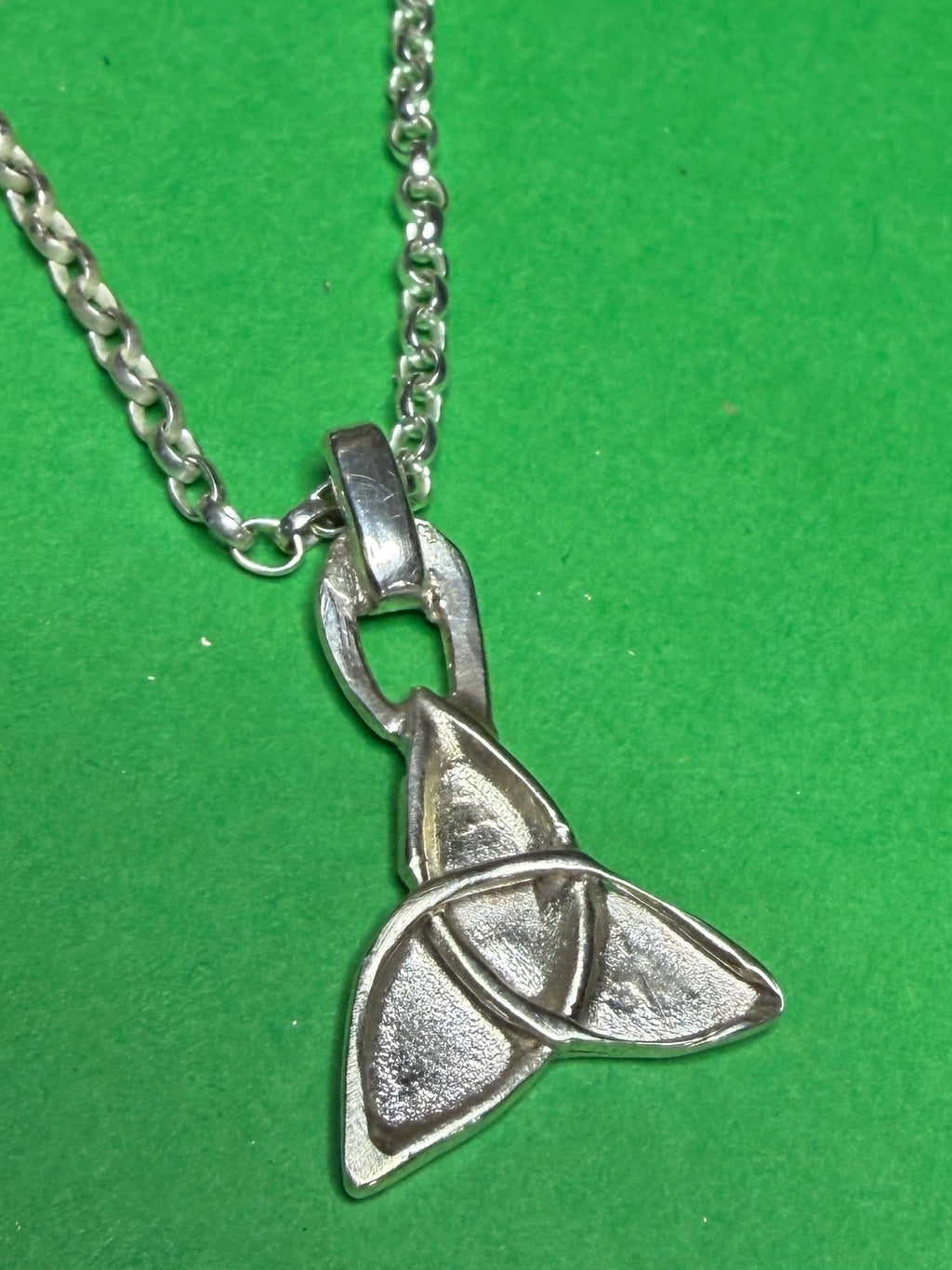 Handmade sterling silver and copper Celtic trinity pendant on 18 or 20 inch chain necklace