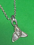 Handmade sterling silver and copper Celtic trinity pendant on 18 or 20 inch chain necklace