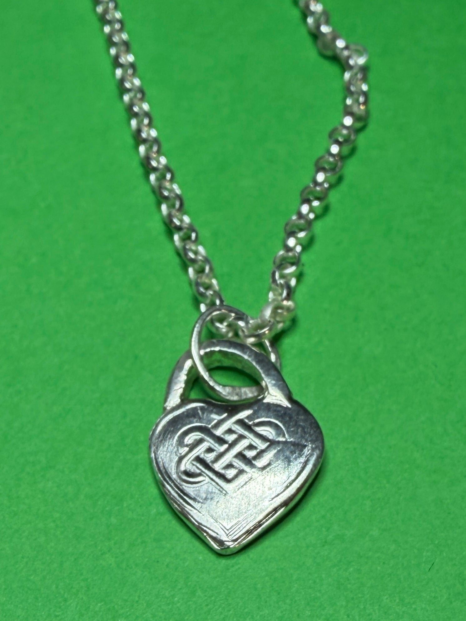 Handmade sterling silver Celtic heart small pendant