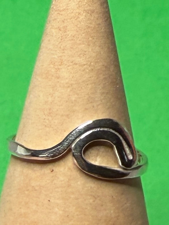 Handmade sterling silver wave ring