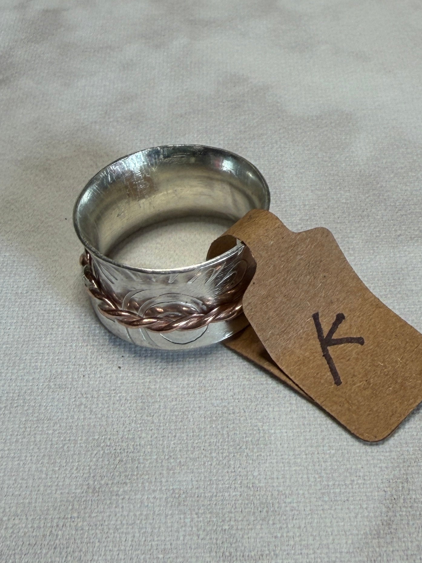 Sterling silver and copper spinner fidget anxiety ring. Small sizes for children available