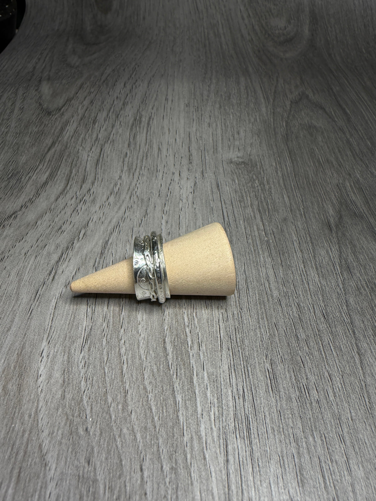 Handmade sterling silver fidget anti anxiety spinner ring.