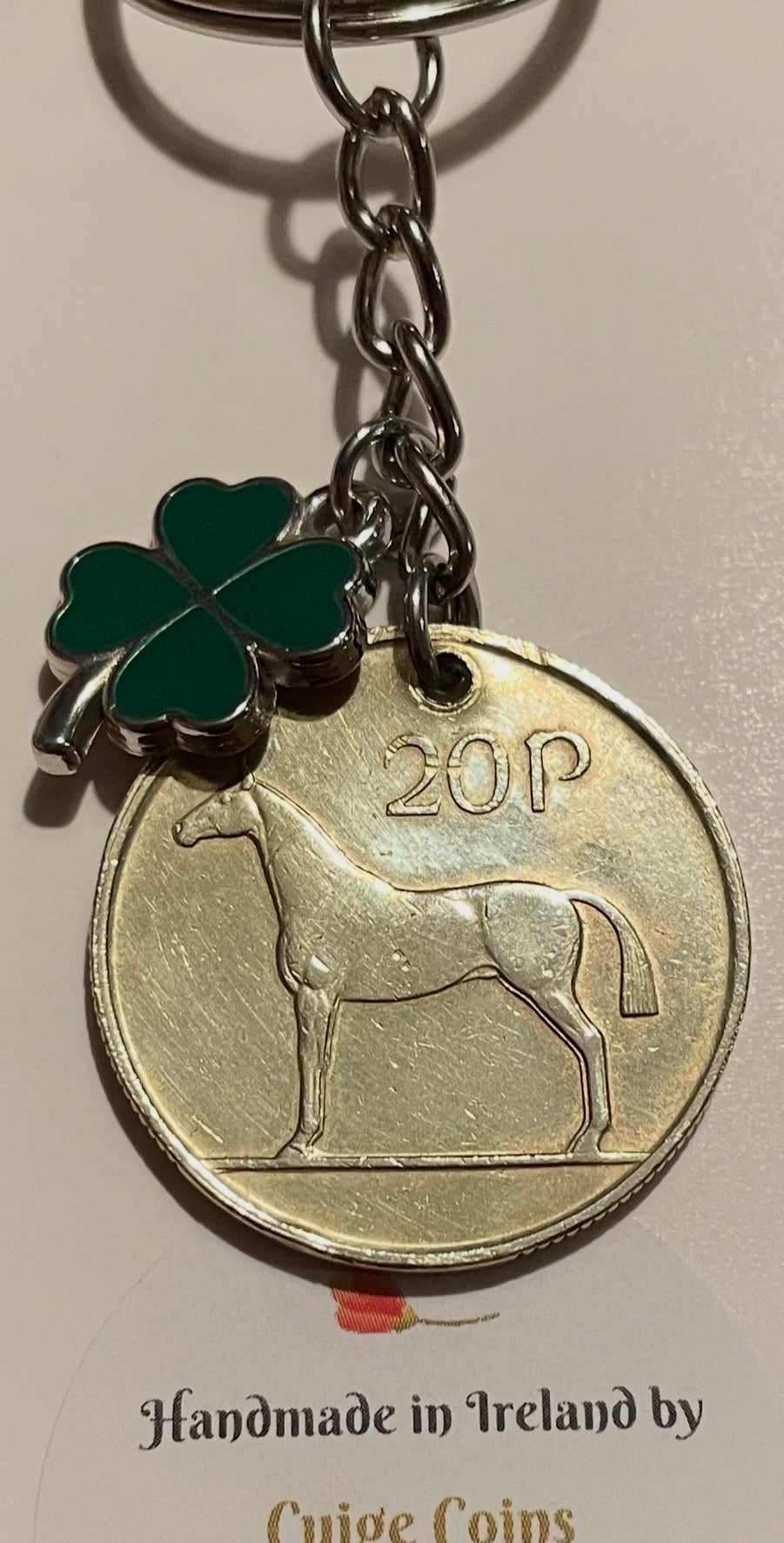 Handmade Irish coin keyrings. Made with circulated coins various types available