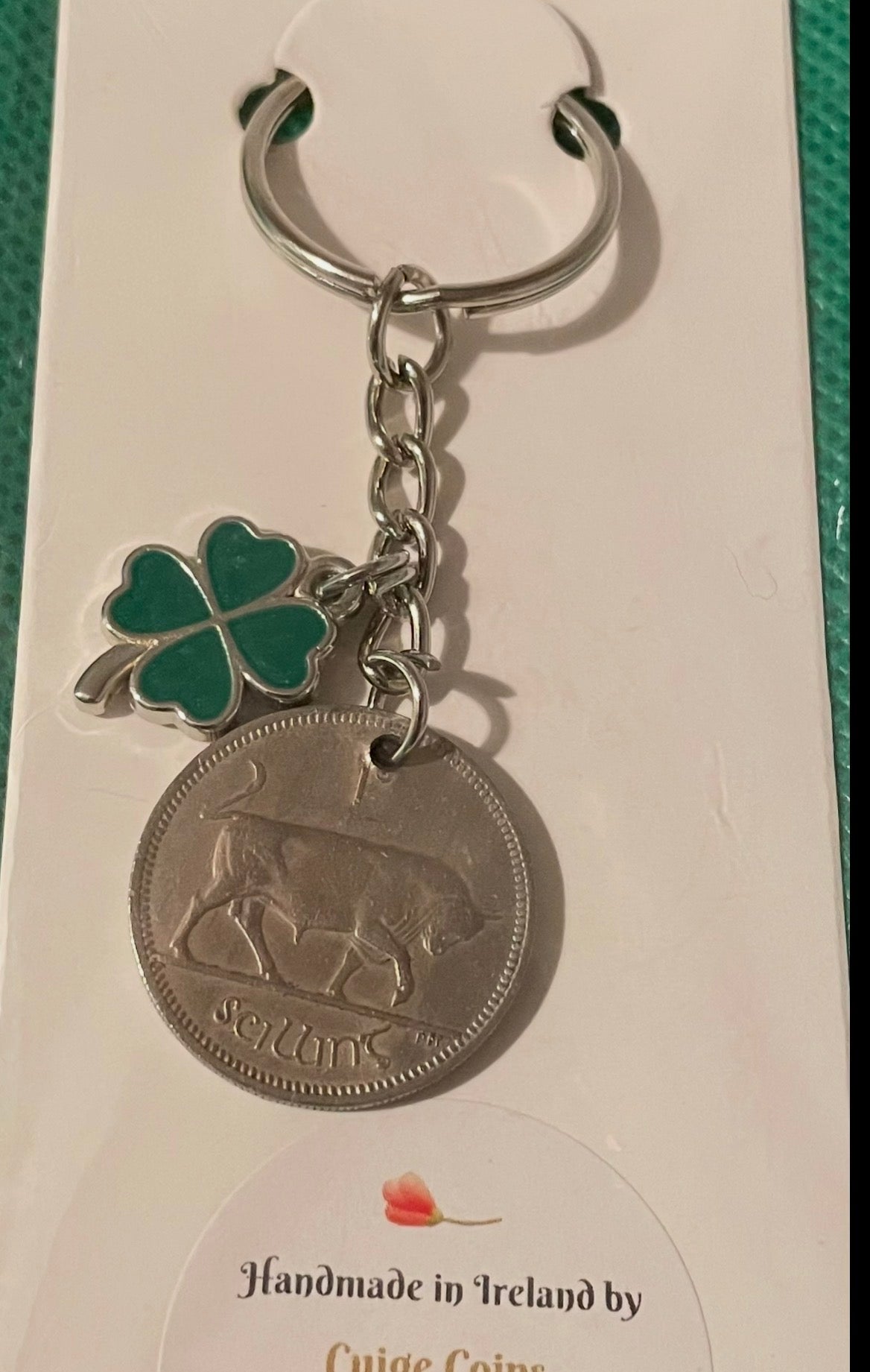 Handmade Irish coin keyrings. Made with circulated coins various types available