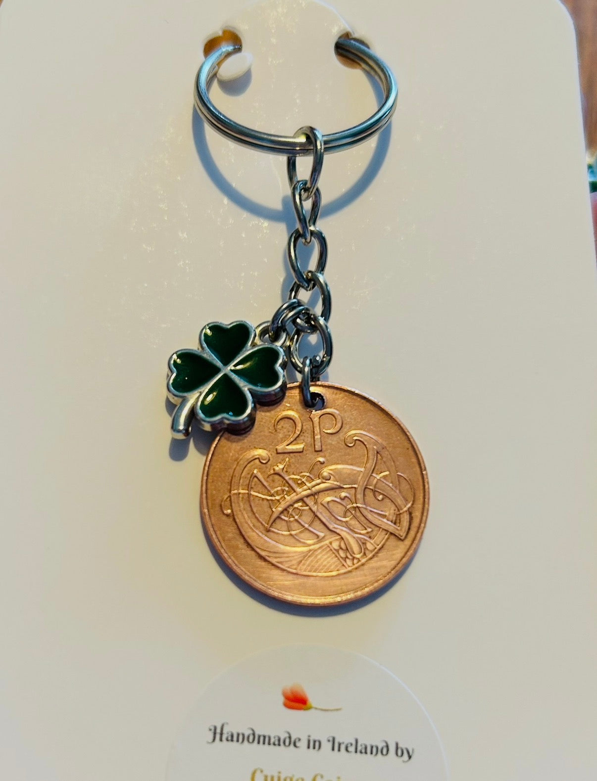 Handmade Irish coin keyrings. Made with circulated coins various types available