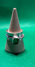 Hand made silver spinner anti anxiety fidget ring. With sea glass Size N
